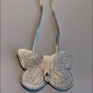 Gymboree girls silver mini butterfly purse